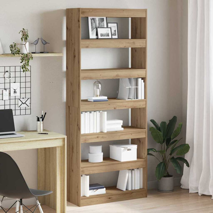 Bibliotecă stejar artizanal 80 x 30 x 198 cm Lemn compozit - WALTI WALTI
