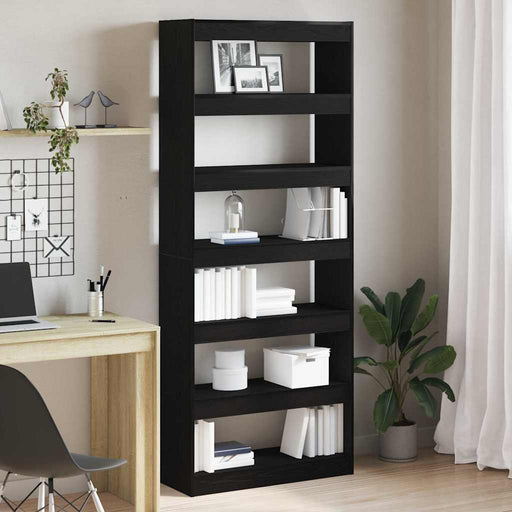 Bibliotecă cu raft Stejar negru 80 x 30 x 198 cm Lemn compozit - WALTI WALTI