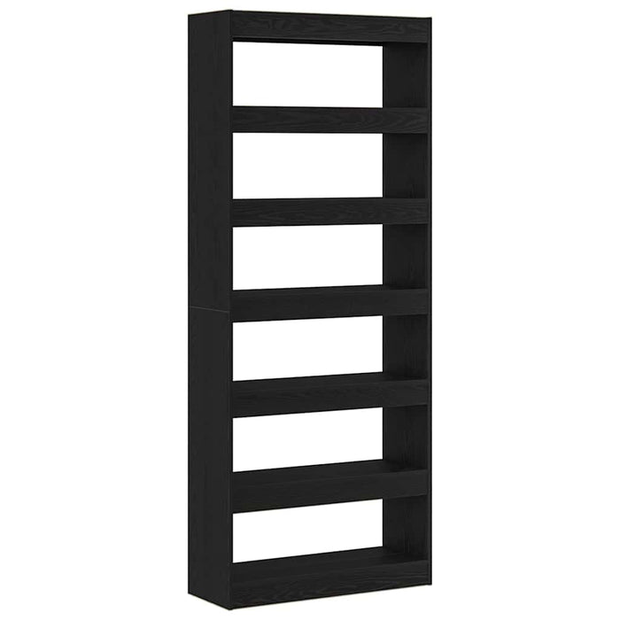 Bibliotecă cu raft Stejar negru 80 x 30 x 198 cm Lemn compozit - WALTI WALTI