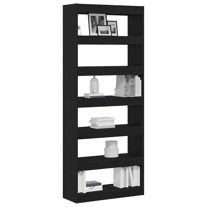 Bibliotecă cu raft Stejar negru 80 x 30 x 198 cm Lemn compozit - WALTI WALTI