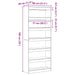 Bibliotecă cu raft Stejar negru 80 x 30 x 198 cm Lemn compozit - WALTI WALTI