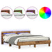Cadru de pat cu headboard Lemn vechi 200 x 200 cm Lemn compozit - WALTI WALTI