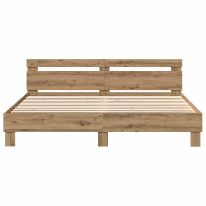 Cadru de pat Stejar Artizanal 200 x 200 cm Lemn prelucrat WALTI