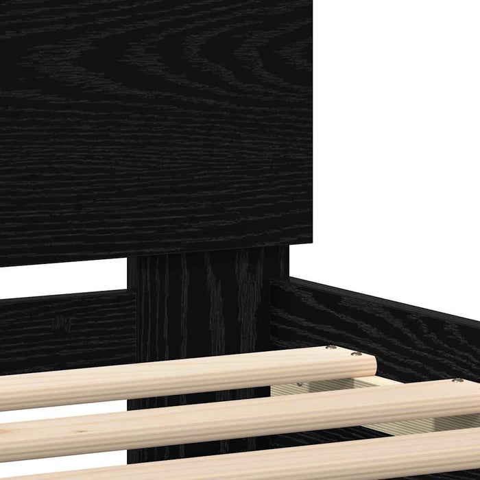 Cadru de pat Stejar Negru 160 x 200 cm Lemn prelucrat WALTI