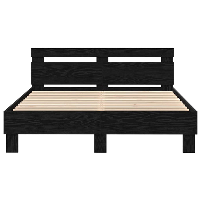 Cadru de pat Stejar Negru 160 x 200 cm Lemn prelucrat WALTI