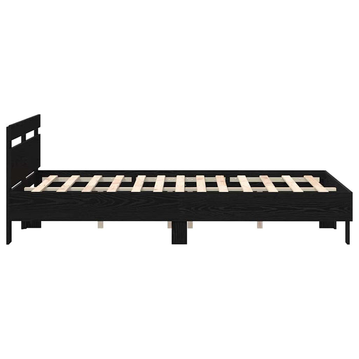 Cadru de pat Stejar Negru 160 x 200 cm Lemn prelucrat WALTI