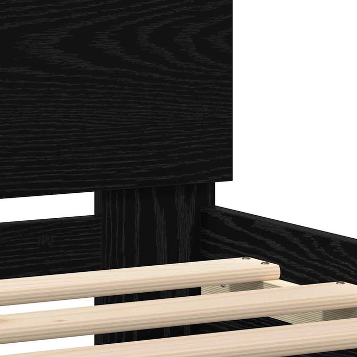 Cadru de pat Stejar Negru 140 x 200 cm Lemn prelucrat WALTI