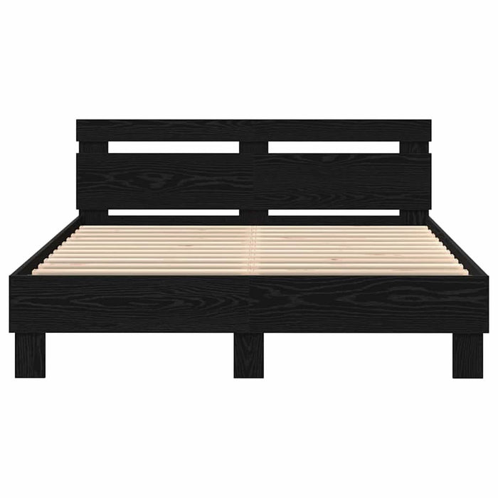 Cadru de pat Stejar Negru 140 x 200 cm Lemn prelucrat WALTI