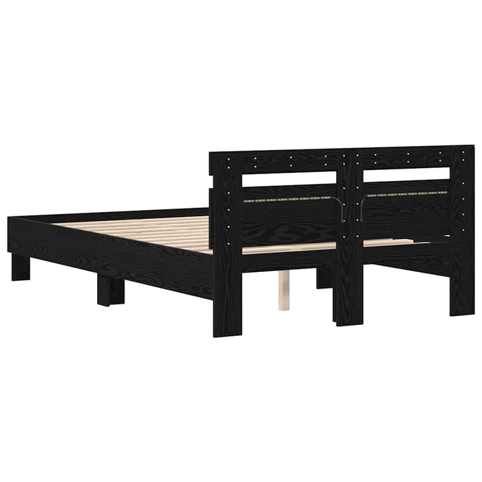 Cadru de pat Stejar Negru 120 x 200 cm Lemn prelucrat WALTI
