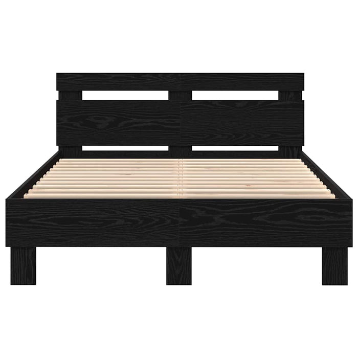 Cadru de pat Stejar Negru 120 x 200 cm Lemn prelucrat WALTI