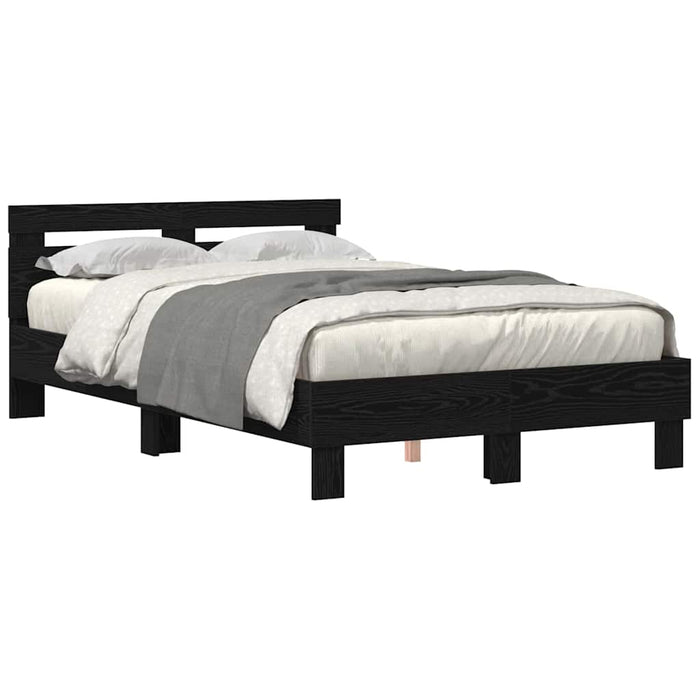 Cadru de pat Stejar negru 120 x 190 cm Lemn compozit - WALTI WALTI
