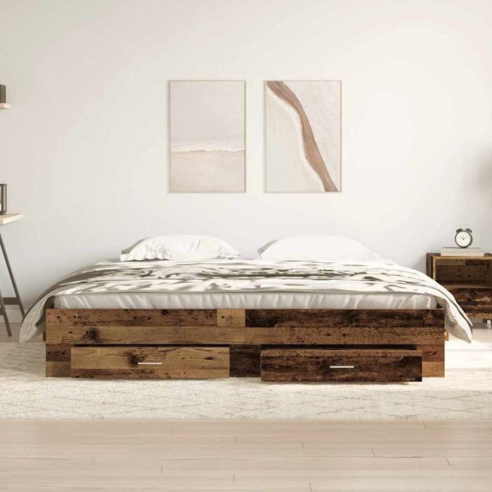 Cadru de pat cu sertar Lemn Vechi 180 x 200 cm Lemn prelucrat WALTI