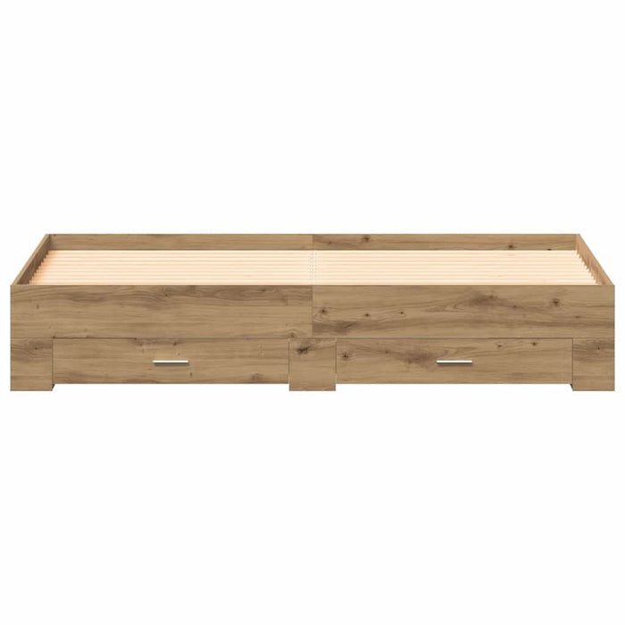Cadru de pat cu sertare cu sertar stejar artizanal 180 x 200 cm - WALTI WALTI