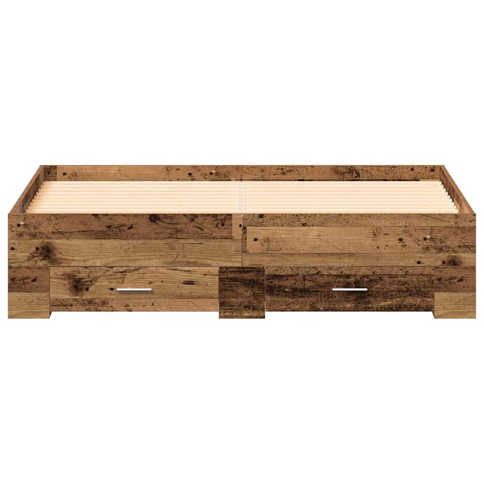 Cadru de pat cu sertare Lemn vechi 140 x 190 cm Lemn compozit - WALTI WALTI