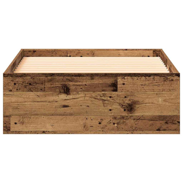 Cadru de pat cu sertare Lemn vechi 100 x 200 cm Lemn compozit - WALTI WALTI