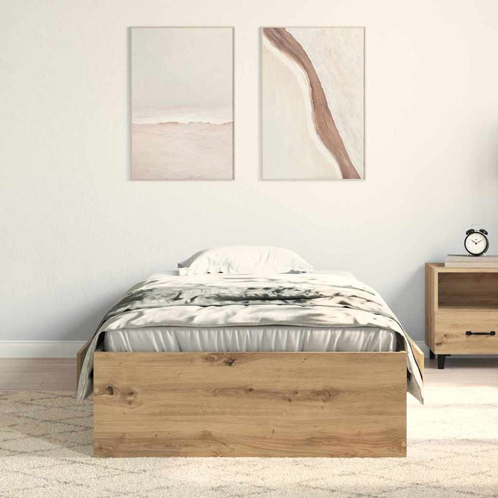 Cadru de pat cu sertare cu sertar stejar artizanal 90 x 200 cm - WALTI WALTI