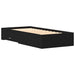 Cadru de pat cu sertare Stejar negru 90 x 200 cm Lemn compozit - WALTI WALTI