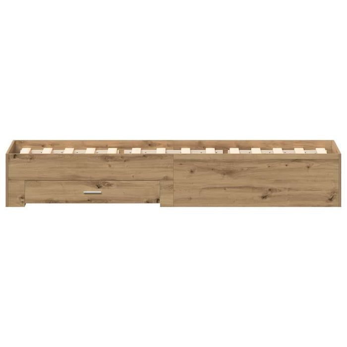Cadru de pat cu sertare cu sertar stejar artizanal 90 x 190 cm - WALTI WALTI
