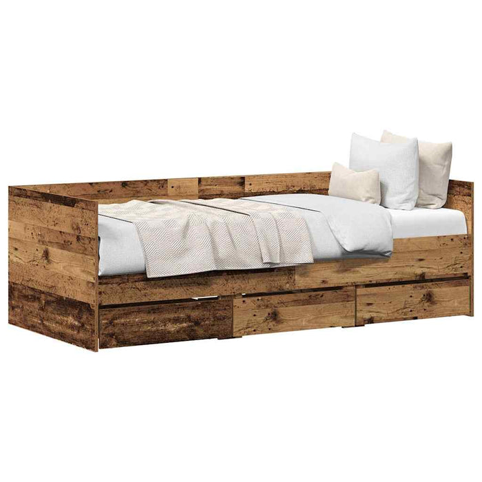 Cadru de daybed cu sertare Lemn vechi 90 x 200 cm Lemn compozit - WALTI WALTI