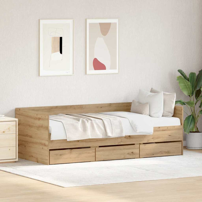 Cadru de daybed cu sertare stejar artizanal 90 x 200 cm - WALTI WALTI