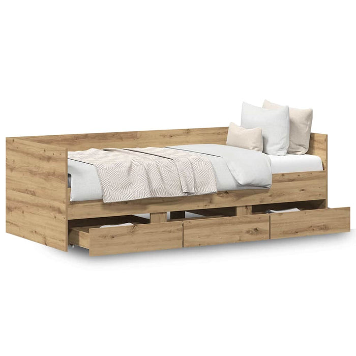 Cadru de daybed cu sertare stejar artizanal 90 x 200 cm - WALTI WALTI