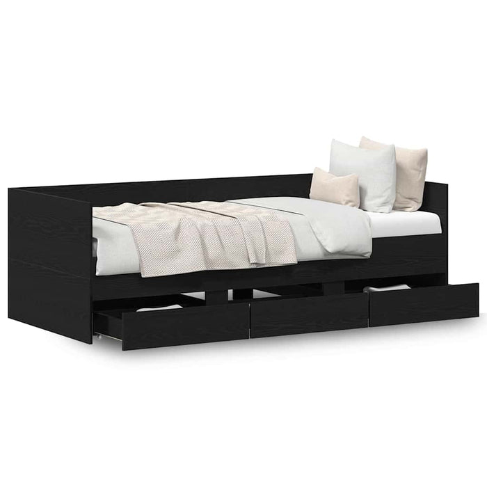 Cadru de daybed cu sertare cu sertar Stejar negru 90 x 200 cm - WALTI WALTI
