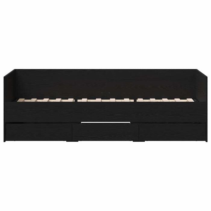Cadru de daybed cu sertare cu sertar Stejar negru 90 x 190 cm - WALTI WALTI