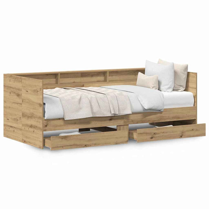 Cadru de daybed cu sertare stejar artizanal 90 x 200 cm - WALTI WALTI