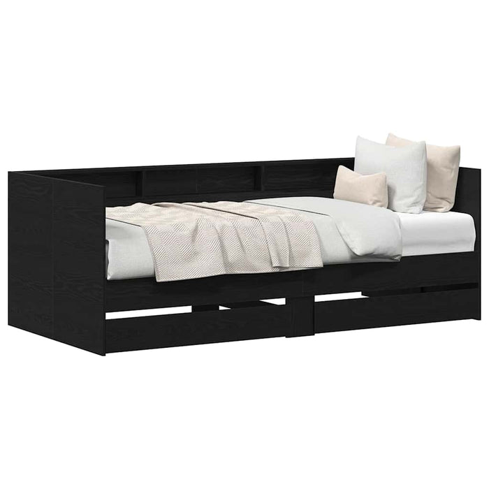 Cadru de daybed cu sertare Stejar negru 75 x 190 cm - WALTI WALTI