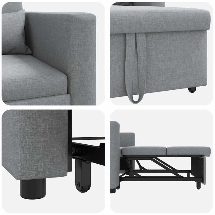 Sofa Pat Unilaterala Gri deschis 90 x 165 x 87 cm țesătură - WALTI WALTI