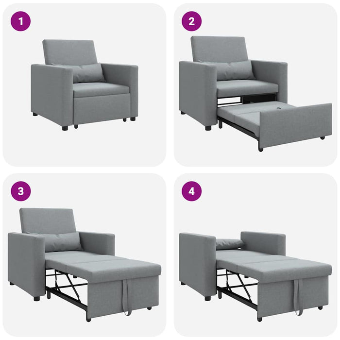 Sofa Pat Unilaterala Gri deschis 90 x 165 x 87 cm țesătură - WALTI WALTI