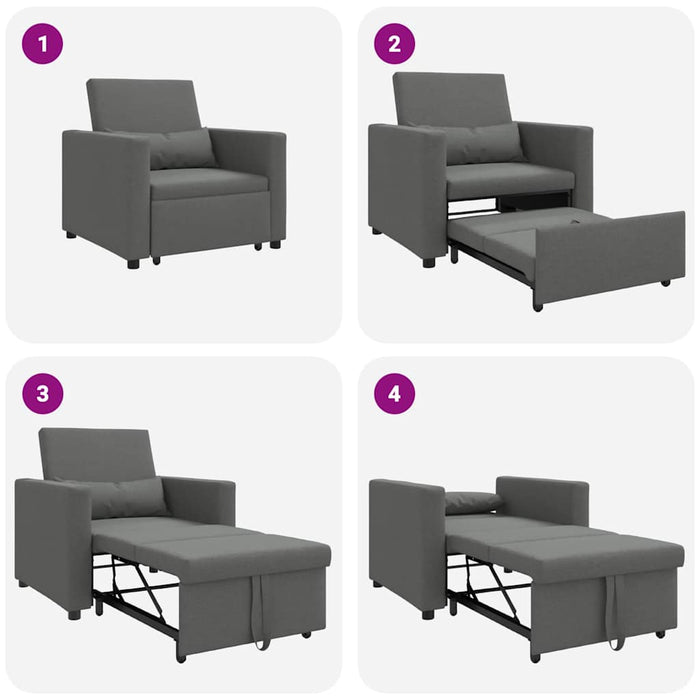 Sofa Pat Unilaterala Gri închis 90 x 165 x 87 cm țesătură - WALTI WALTI