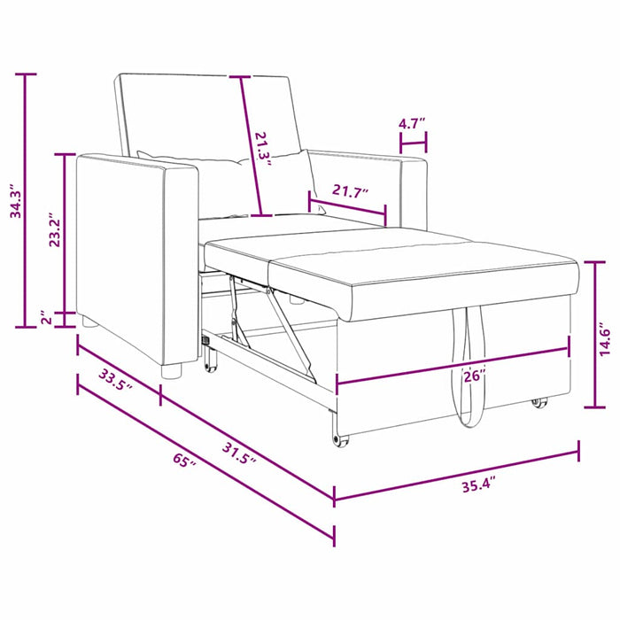 Sofa Pat Unilaterala Gri închis 90 x 165 x 87 cm țesătură - WALTI WALTI