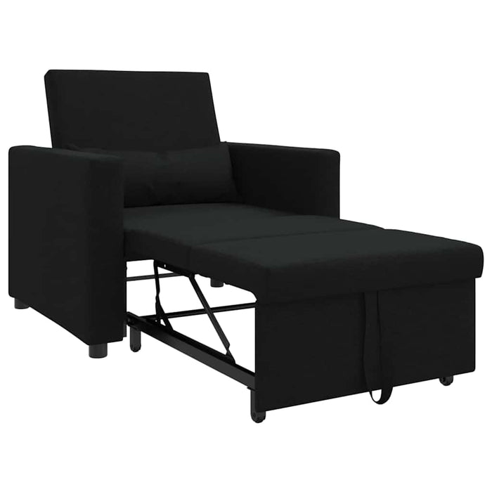 Sofa Pat Unilaterala cu roți Negru 90 x 165 x 87 cm țesătură - WALTI WALTI