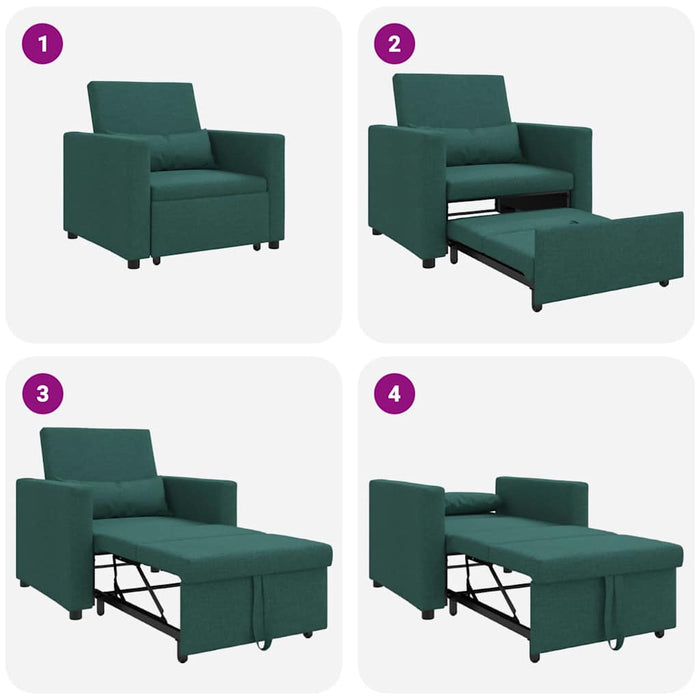 Sofa Pat Unilaterala Verde închis 90 x 165 x 87 cm țesătură - WALTI WALTI