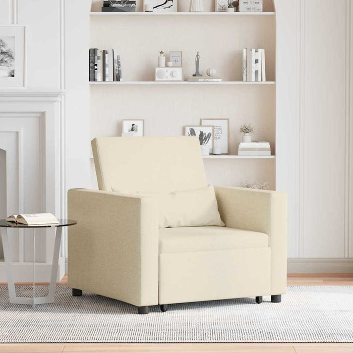 Sofa Pat Unilaterala cu roți Crem 90 x 165 x 87 cm țesătură - WALTI WALTI
