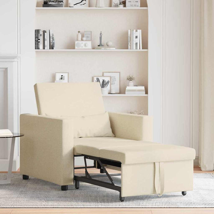 Sofa Pat Unilaterala cu roți Crem 90 x 165 x 87 cm țesătură - WALTI WALTI