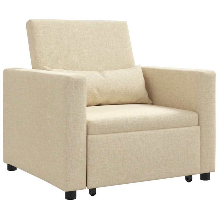 Sofa Pat Unilaterala cu roți Crem 90 x 165 x 87 cm țesătură - WALTI WALTI