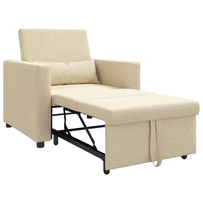 Sofa Pat Unilaterala cu roți Crem 90 x 165 x 87 cm țesătură - WALTI WALTI