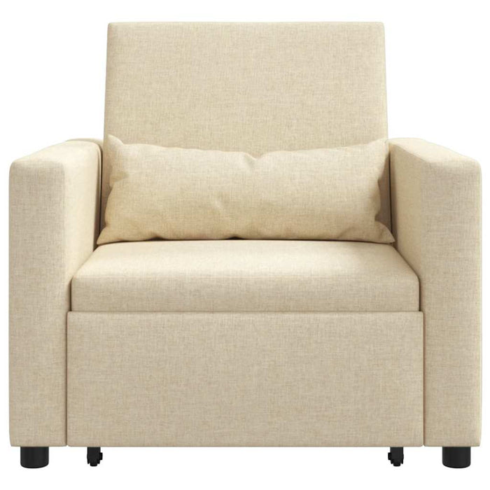 Sofa Pat Unilaterala cu roți Crem 90 x 165 x 87 cm țesătură - WALTI WALTI