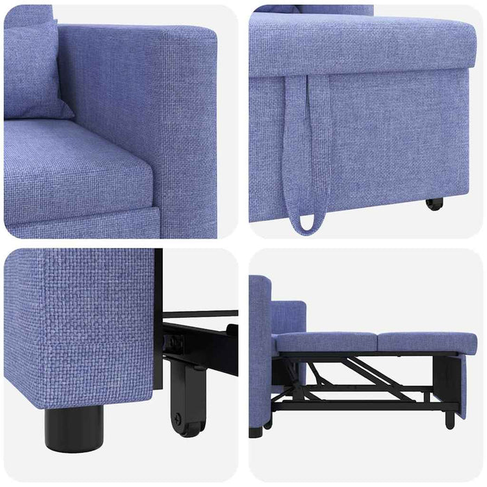 Sofa Pat Unilaterala Denim Albastru 90 x 165 x 87 cm țesătură - WALTI WALTI