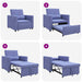Sofa Pat Unilaterala Denim Albastru 90 x 165 x 87 cm țesătură - WALTI WALTI