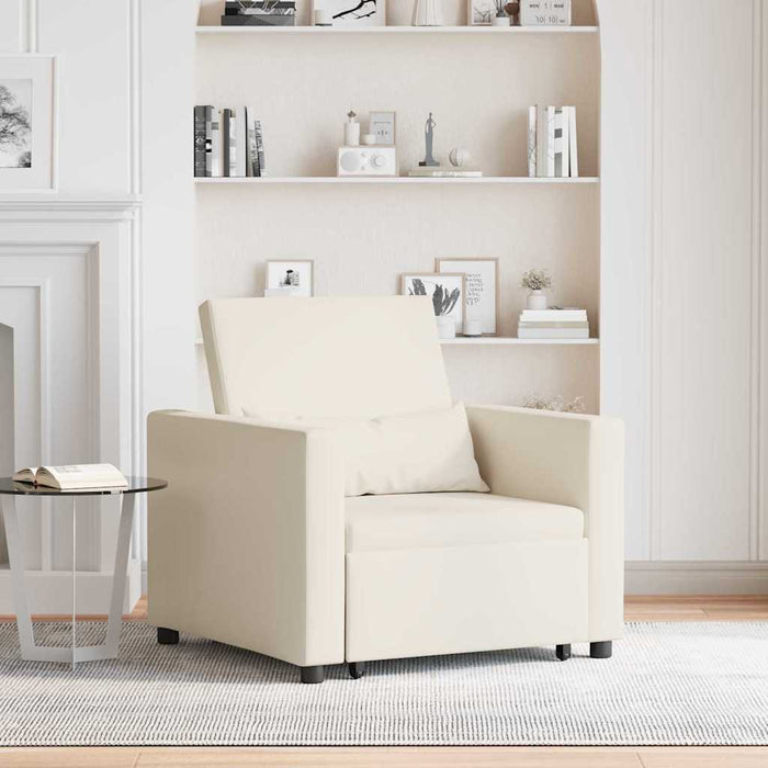 Sofa Pat Unilaterala cu roți Alb crem 90 x 165 x 87 cm țesătură - WALTI WALTI