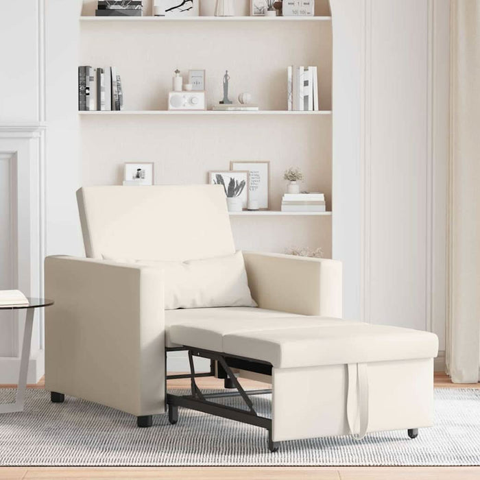 Sofa Pat Unilaterala cu roți Alb crem 90 x 165 x 87 cm țesătură - WALTI WALTI