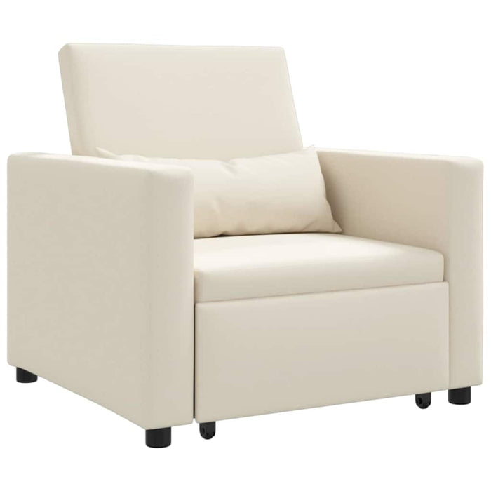 Sofa Pat Unilaterala cu roți Alb crem 90 x 165 x 87 cm țesătură - WALTI WALTI