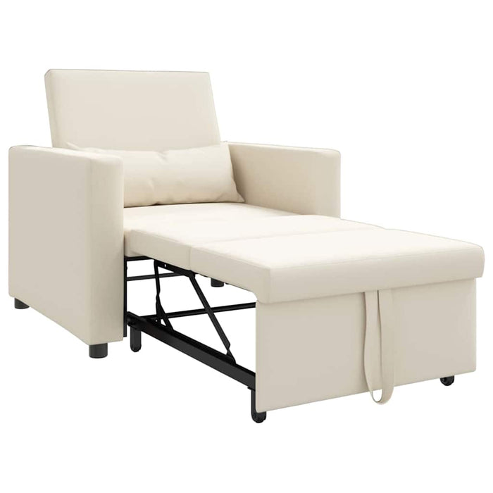 Sofa Pat Unilaterala cu roți Alb crem 90 x 165 x 87 cm țesătură - WALTI WALTI