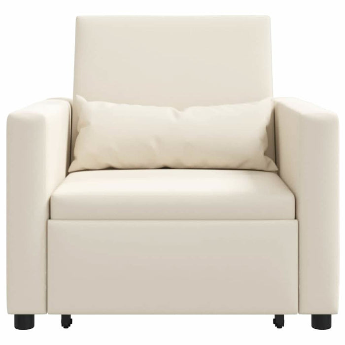 Sofa Pat Unilaterala cu roți Alb crem 90 x 165 x 87 cm țesătură - WALTI WALTI