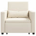 Sofa Pat Unilaterala cu roți Alb crem 90 x 165 x 87 cm țesătură - WALTI WALTI