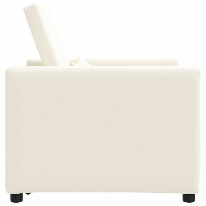 Sofa Pat Unilaterala cu roți Alb crem 90 x 165 x 87 cm țesătură - WALTI WALTI