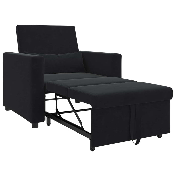 Canapea extensibilă single cu roți Negru Catifea - WALTI WALTI